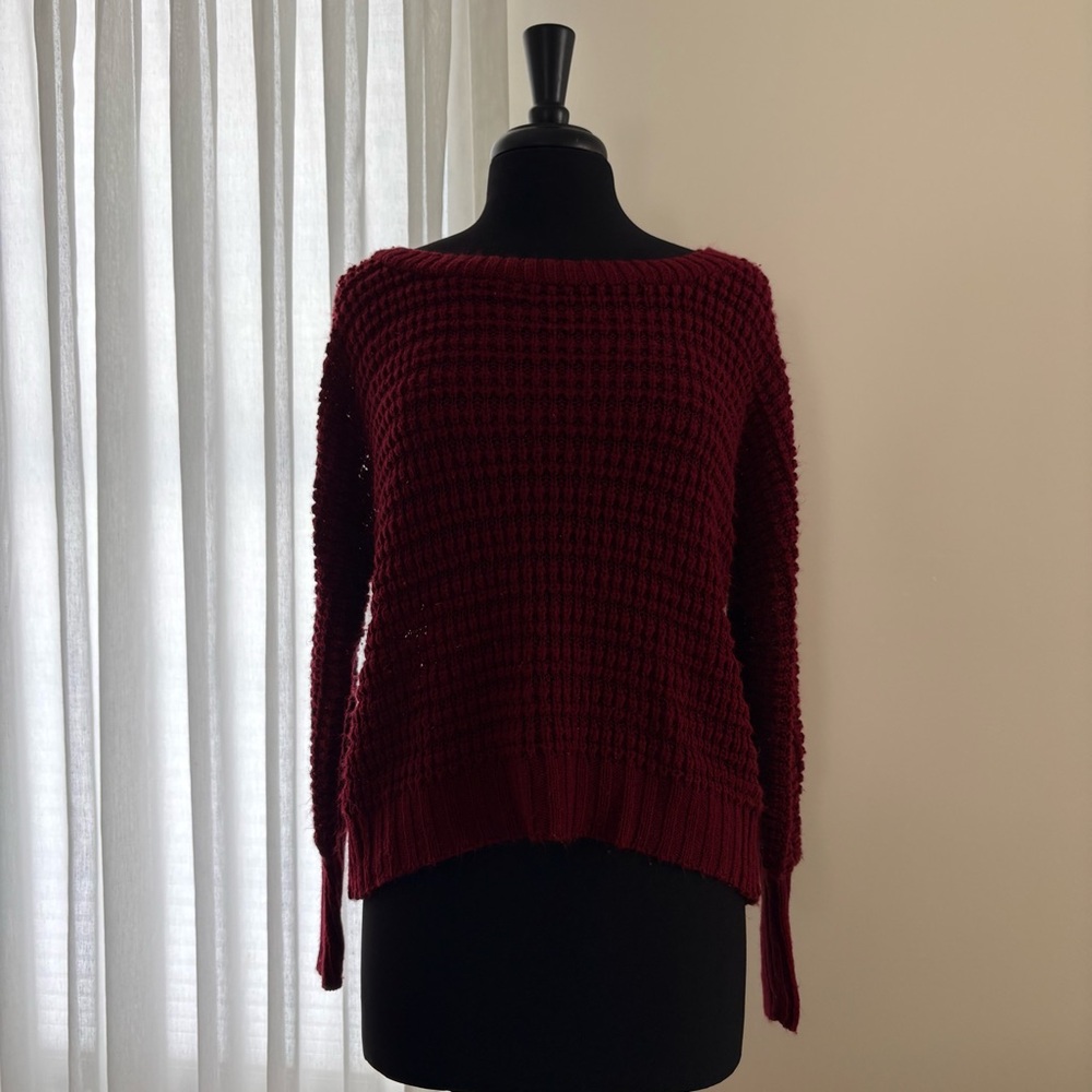 Express Maroon Crew Neck Sweater